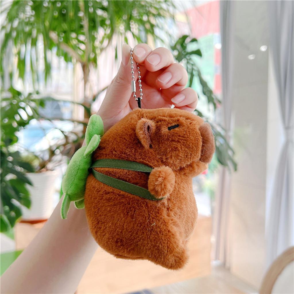 Capybara Plush Keychain Cute Bag Pendant Creative Fluffy Animals Keyring Kawaii Stuffed Doll Keychains Birthday Gift
