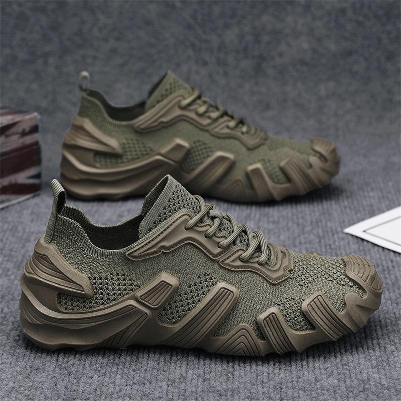 Повседневная спортивная модная обувь мужская трикотажная обувь для студентов весна-лето 2025 мужская обувь дышащая сетчатая обувь для подростков