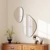 Set of 2 Pebble-Shaped Wall Mirror - Black