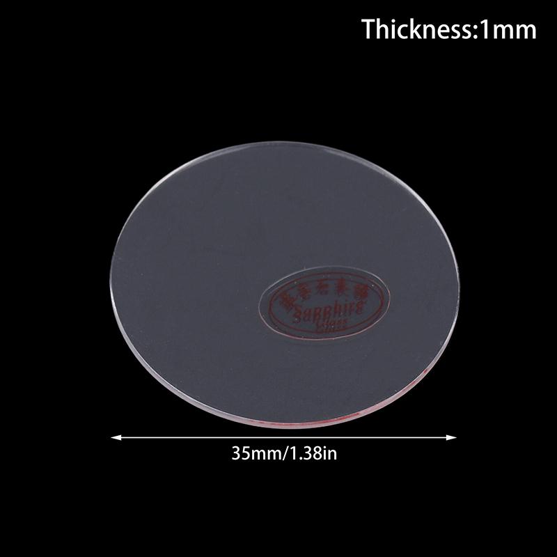 Circular Watch Glass Replacement Flat Sapphire Glass Thickness 1.0Mm Dia 25-35Mm Transparent Crystal Mineral Glass Watch Parts