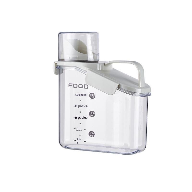 Transparent Plastic Airtight Food Storage Jars with Lids & Measuring Cups Ideal for Baking Ingredients Pantry Kitchen Sorting
