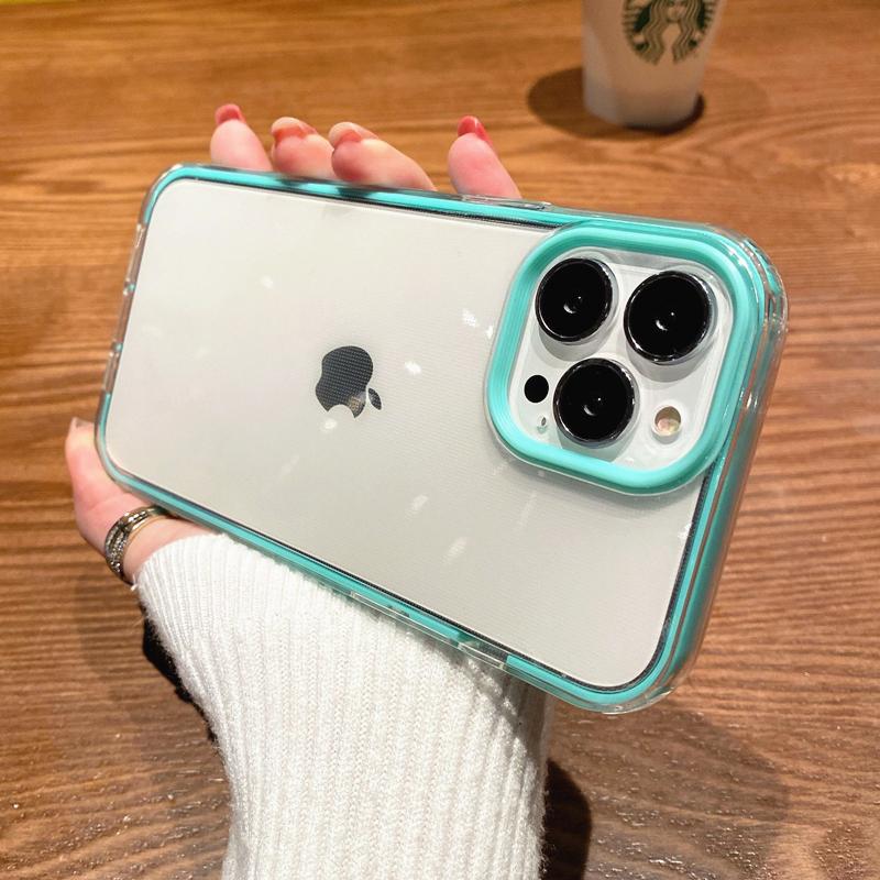 Разноцветный прозрачный чехол для телефона конфетного цвета для iPhone 16 Pro Max 15 14 13 12 11 X XS XR 7 8 Plus SE Прозрачная мягкая противоударная накладка