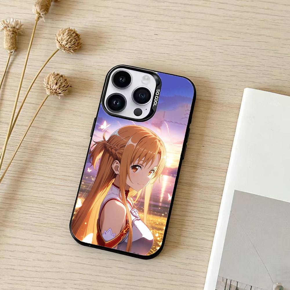 Чехол для телефона A-Asuna Anime K-Kirito для iPhone 17,16,15,14,13,12,11,Pro Max,Plus Конфетный Серебристый Чехол