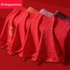 Мужские красные боксеры-брифы из гребенного хлопка Hengyuanxiang, 4 штуки