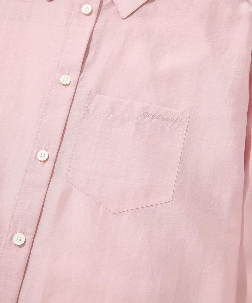 COVERNAT WOMAN Sheer Oversized Shirt Light Pink