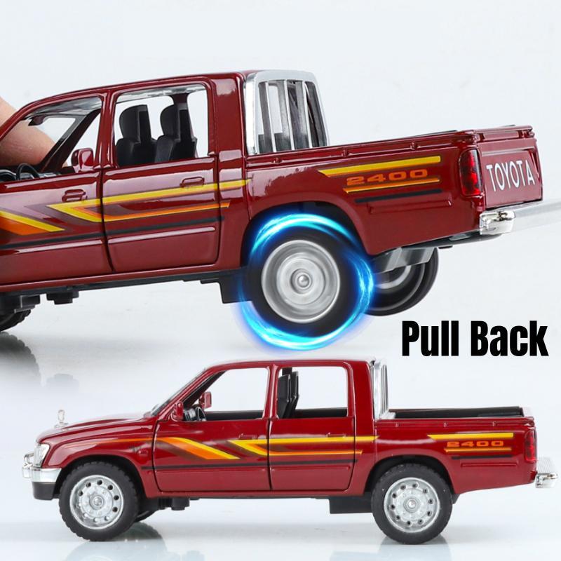 1/32 масштаб TOYOTA Hilux пикап игрушечная модель автомобиля литой сплав транспортное средство миниатюрный инерционный звук и свет коллекция подарок детям