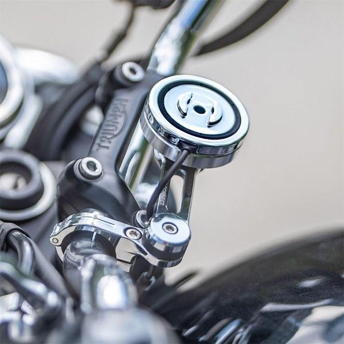 SP CONNECT Charging Anti-Vibration Module Chrome Finish | Motorcycle Phone Holder | Charging Compatible | 52828 Silver. SPC+