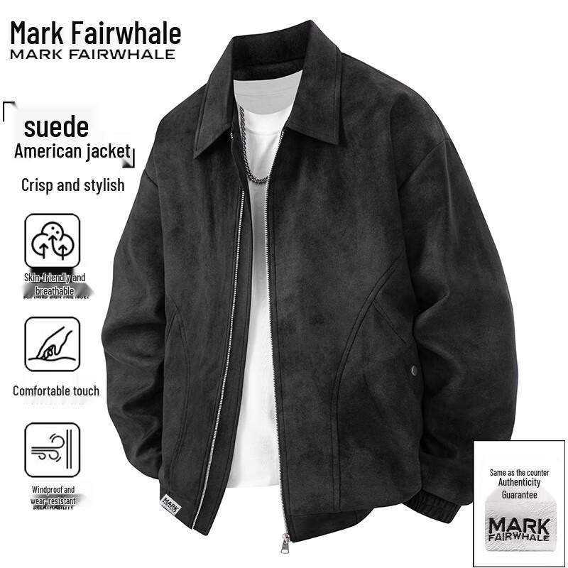 Мужская замшевая куртка свободного кроя Mark Fairwhale в стиле casual