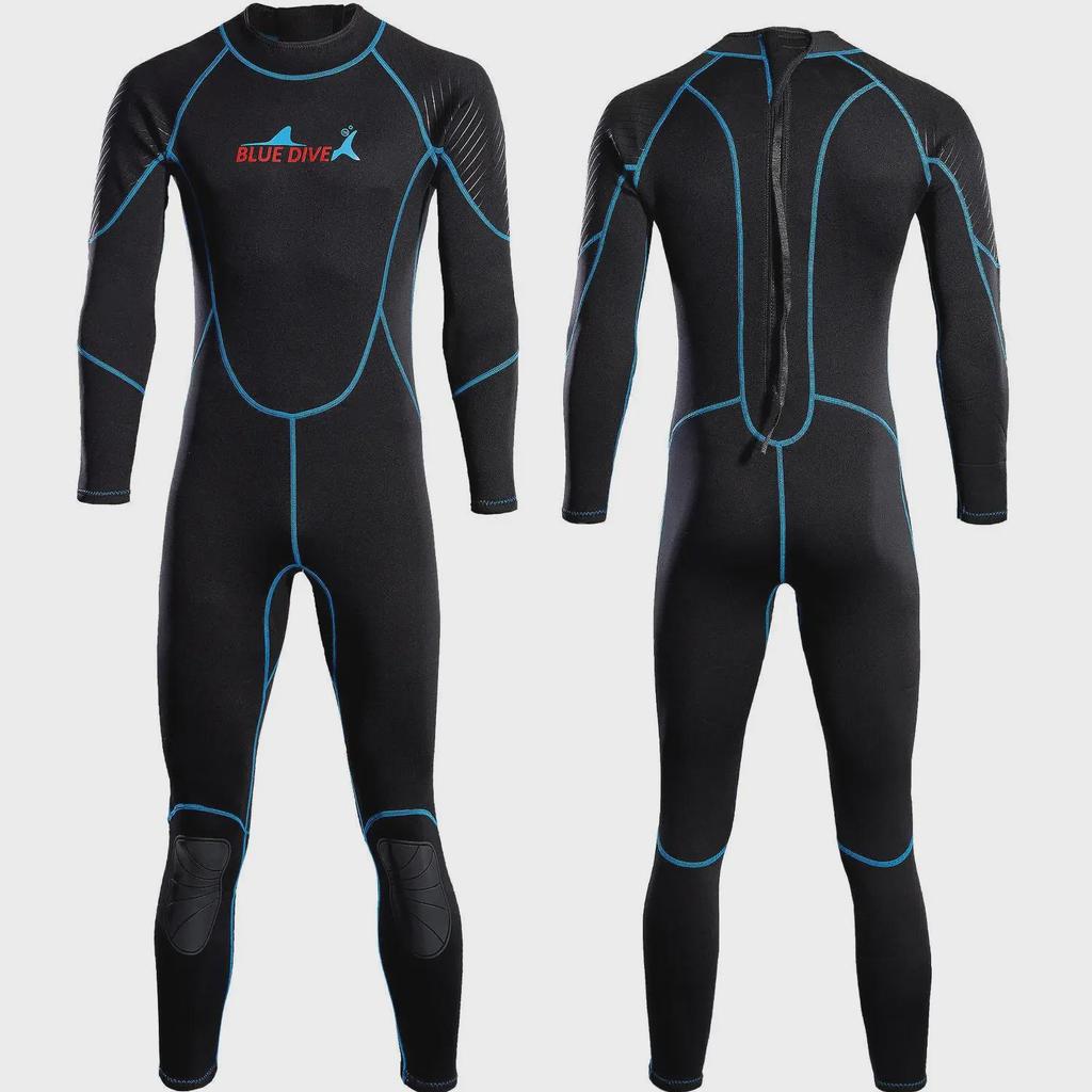 Мужской гидрокостюм 2 мм: Теплый, цельный комбинезон для серфинга, падлбординга, катания на моторных лодках, плавания, зимнего сноркелинга — защита от холода.