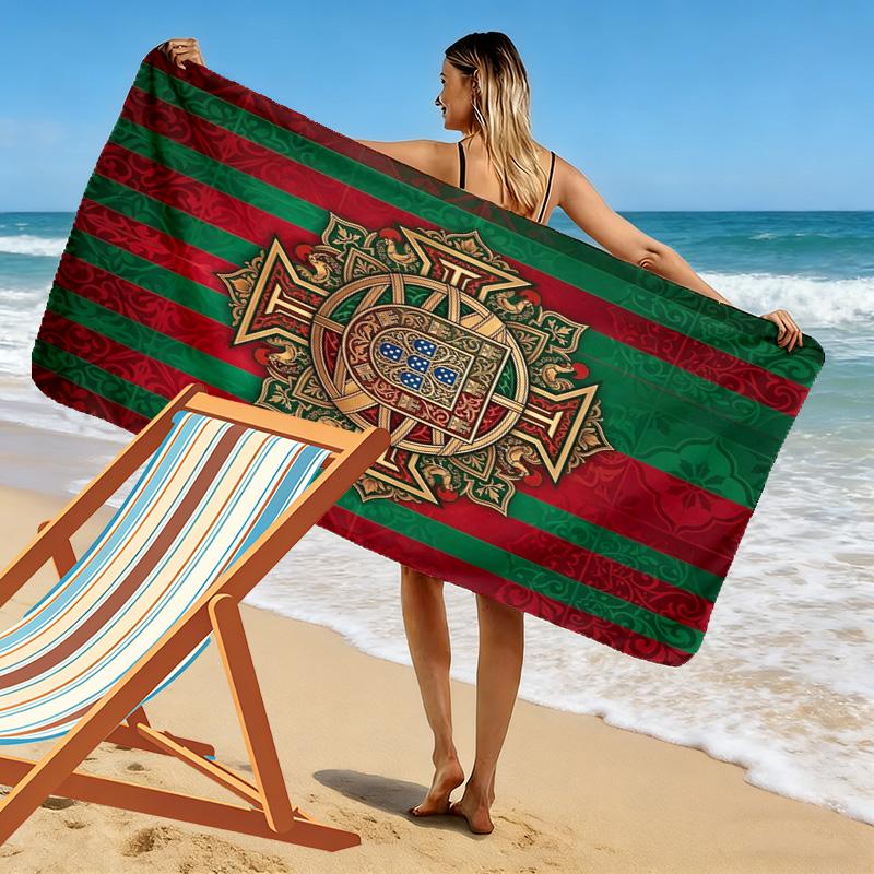 Royal Emblem Background beach towel beach Beach towel for vacation photos Outdoor pool towel quick-drying swim towel Absorbent bath towel Comfort