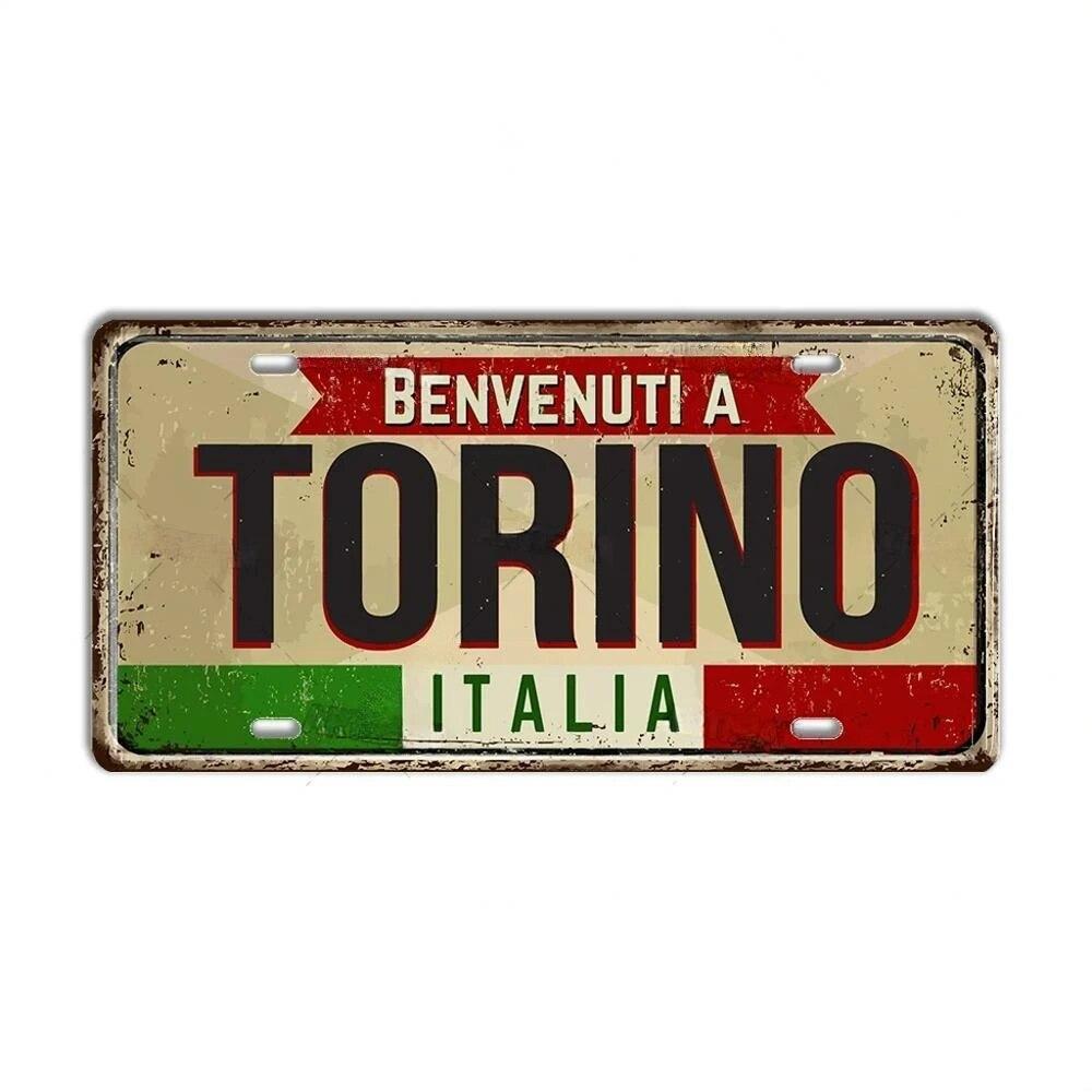 FJ Metal Tin Signs ITALY License Plate City State Tin Plaque Landmark Posters Wall Garage Bar Pub Decors