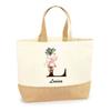 Tote bag - PLANETEE - Louisa Lettre Fleur - Jute naturel - Multicolore - Fabriqué en France