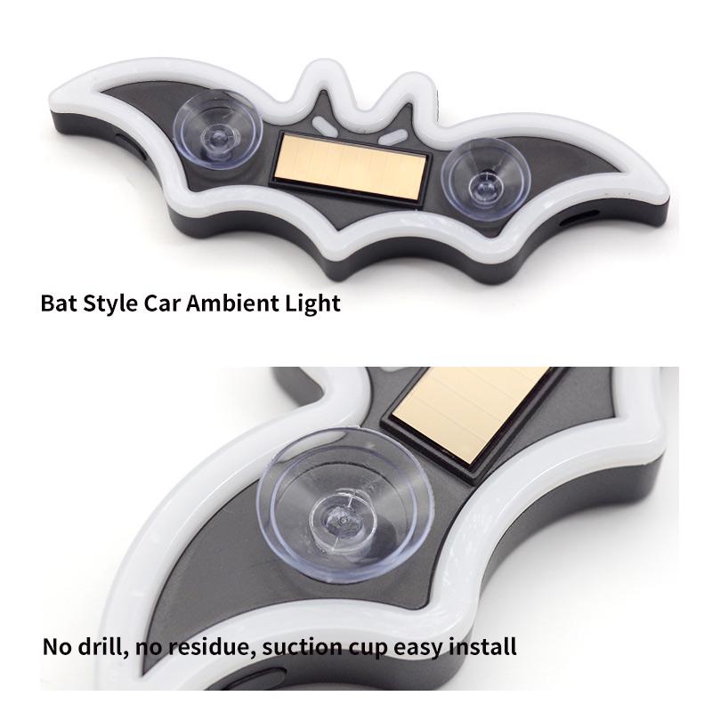 Solar powered car warning light dynamic little bat LED expression light car triangular window decoration light Neon Lights 4