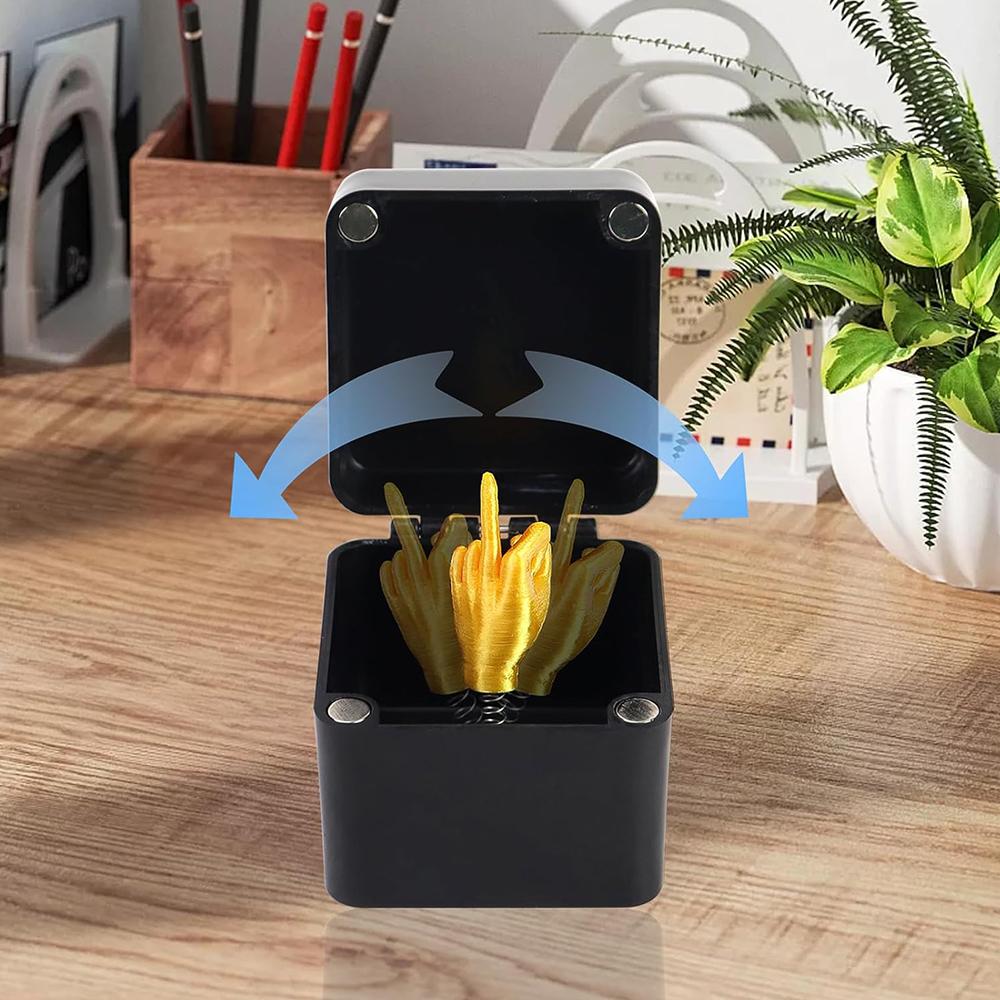 Средний палец-сюрприз в коробке для декора офисного стола, домашнего декора