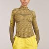 Adidas X Stella McCartney Collaboration Back Mesh Twill Printed Training Long Sleeve T-Shirt Women Tops Yellow HI1946
