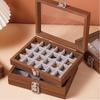 Walnut color Jewelry Box Dustproof Jewelry Display Box Vintage Ring Necklace Storage Box  Earrings