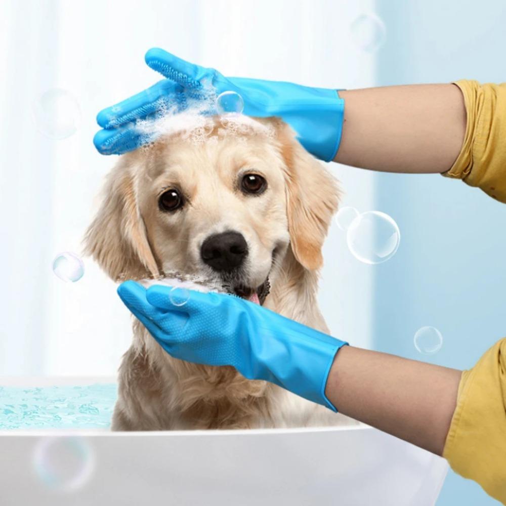 Перчатки для чистки домашних животных Перчатки для купания собак Перчатки для мытья шампунем Многофункциональная волшебная щетка для мытья посуды Силиконовое средство для удаления шерсти