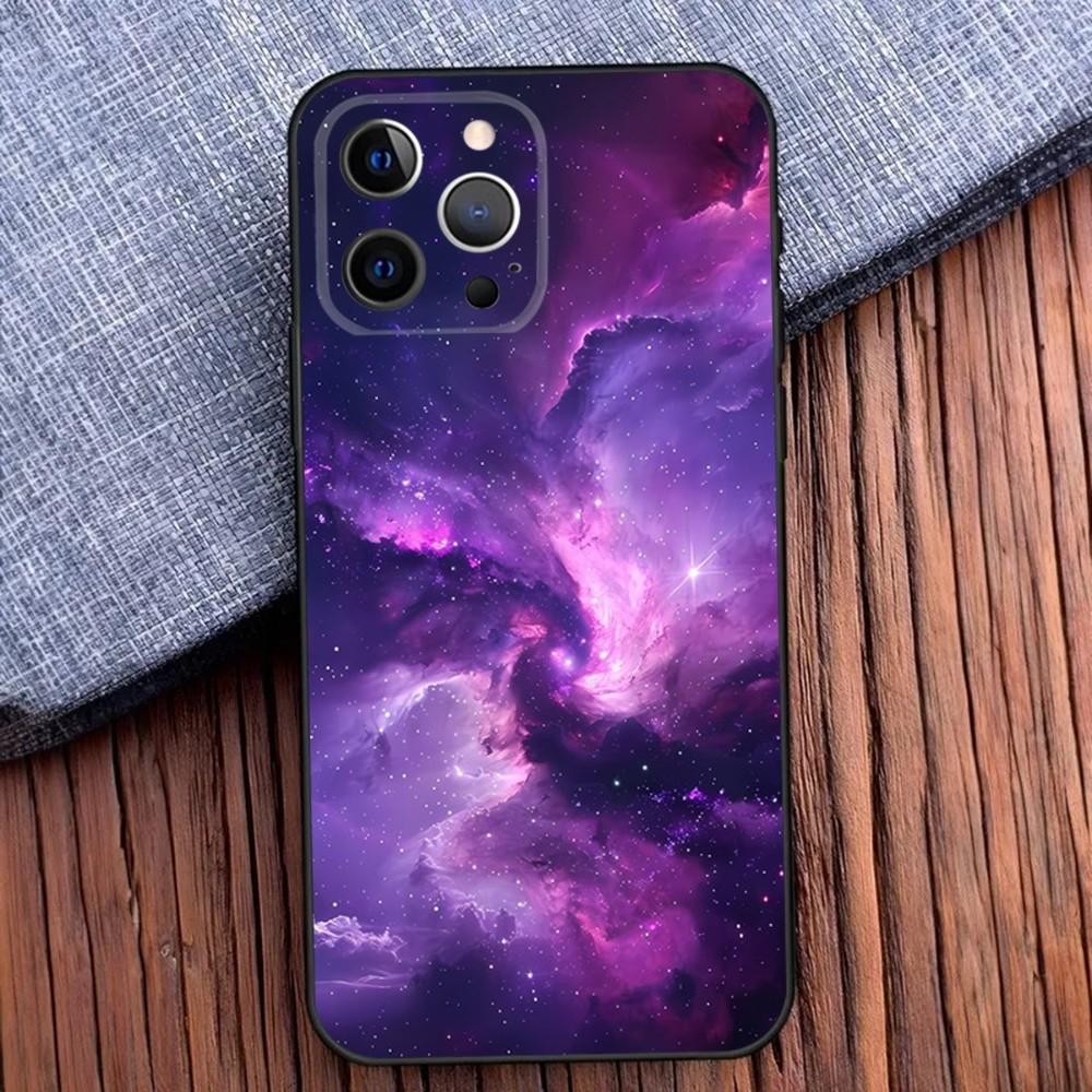 Чехол для телефона 'Космос для Галактической Вселенной' для iPhone 16,15,14,13,12,11,Pro,X,XS,Max,XR,Plus,Mini Черный Мягкий Силиконовый Чехол