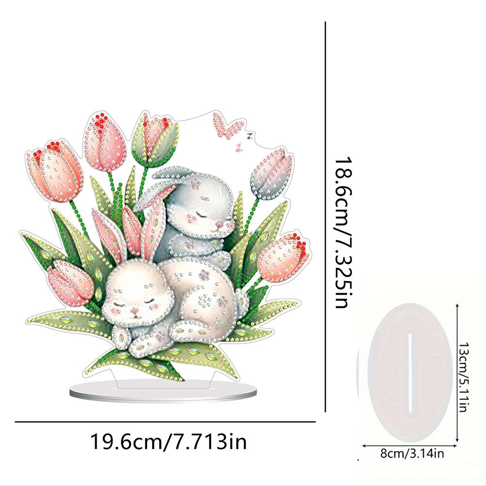 Пасхальный Кролик Яйца Настольное Украшение Алмазная Живопись Наборы Акриловые Специальной Формы 5D DIY Алмазное Искусство Настольный Декор для Новичков