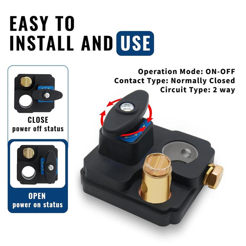 A58X-Boat Marine Battery Switch Cut Off Shut Off Kill Quick Disconnect Switches 2Pcs Car Battery Disconnect Switch 12V 24V