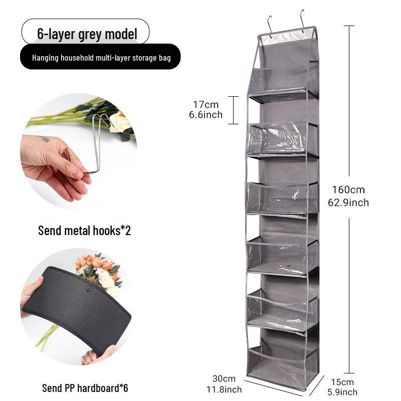 Подвесная ПВХ сумка для хранения с несколькими карманами за дверью для ключей, игрушек и разных мелочей