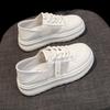 Leather Mesh Breathable Summer Little White Shoes Women's Shoes New Thick-soled Heightening Board Shoes Casual Two-wear Single Shoes