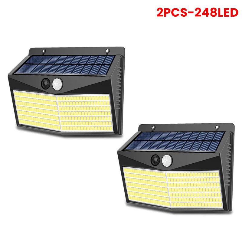 Solar Outdoor Lights 248/176/158 LED With Motion Sensor 3 Modes IP65 Waterproof Security Wall Lights For Front Door Garage Yard
