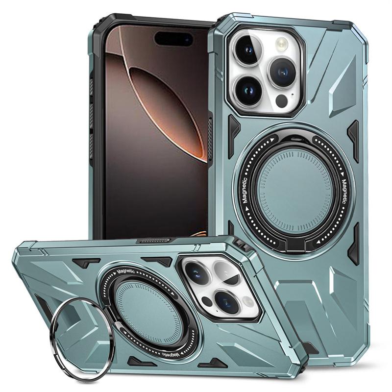 Противоударный чехол-броня с кольцом-держателем для телефона Magsafe для iPhone 16 15 14 13 12 11 Pro Max Plus, магнитная крышка для беспроводной зарядки