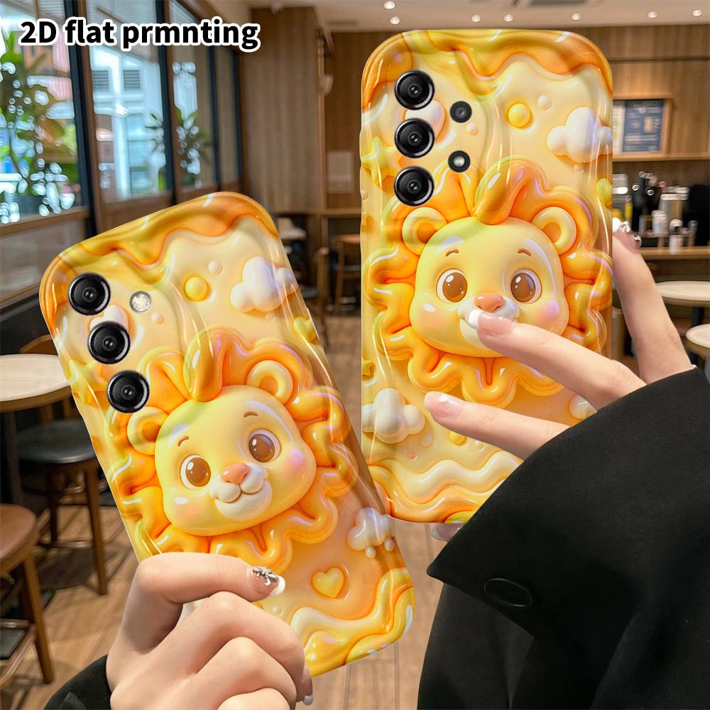 Phone case: 2D flat design suitable for Samsung Galaxy A34 A35 M05 M06 S20 S22 S21 FE Plus 5G protective case, little lion, perfect Christmas and Hall