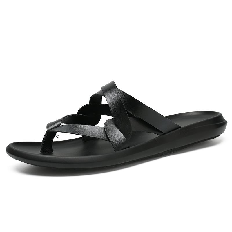 Уличные мужские пляжные сандалии, уличные римские тапочки, удобные полуботинки, новые повседневные ленивые туфли, нескользящие полускользящие шлепанцы