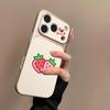 Две клубники подходят для чехла на мобильный телефон iPhone17promax Apple 16pro новый 15pro нишевый 16 кожаный.