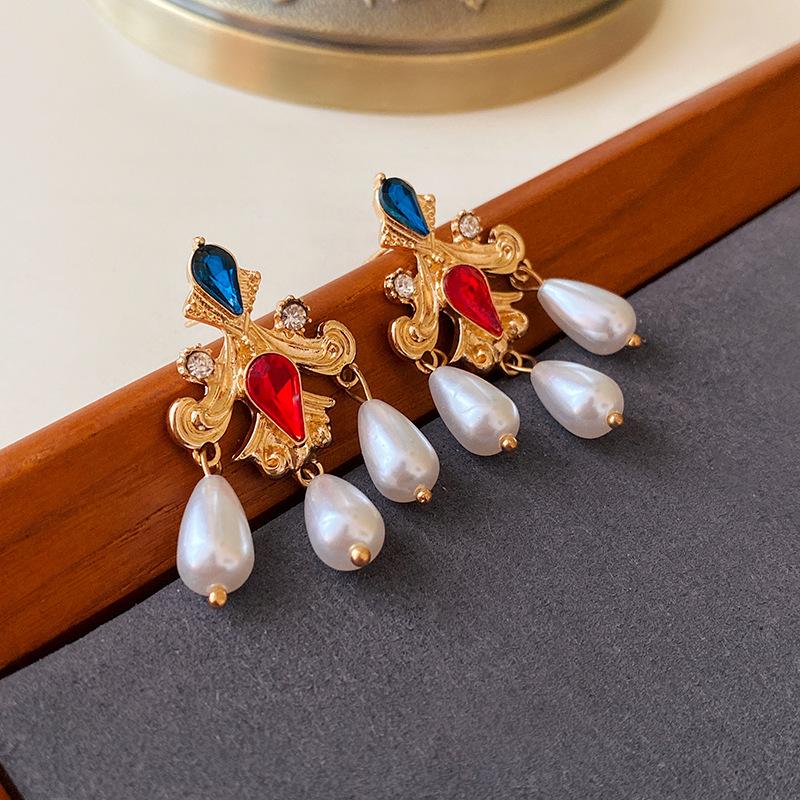 Серьги-капли геометрической формы Анкара из серебряной иглы – Ретро Высокая мода для женщин