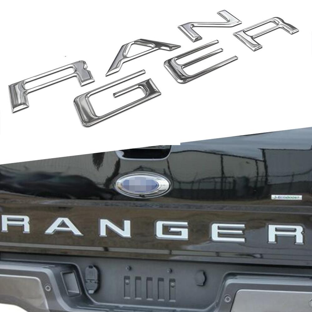 AJH1 Tailgate Insert Letters for Ford Ranger 2019 2020, 3D Raised & Decals Letters, Tailgate Emblems