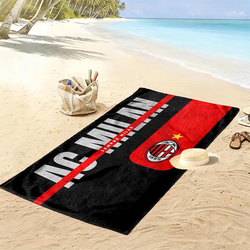 Пляжное полотенце с принтом AC Milan, Большое, Мягкое, Быстросохнущее, для Пляжа, Кемпинга, Плавания