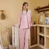 New Chiffon Ribbon Light Luxury Jacquard Girly Pajamas Women's Suit Design Outwear V-neck Slimy Pajamas
