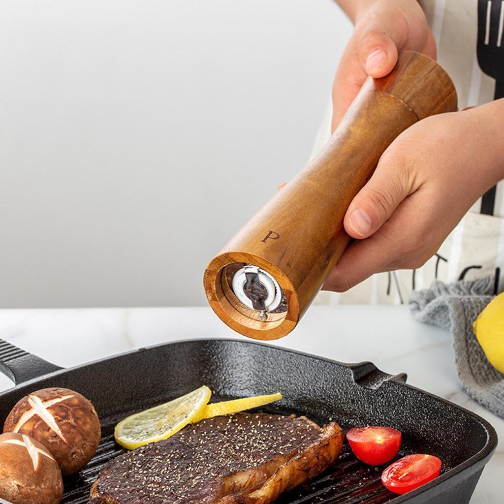 Набор измельчителей для деревянной соли и перца, ручной многоразовый керамический ротор, 8,5 дюйма