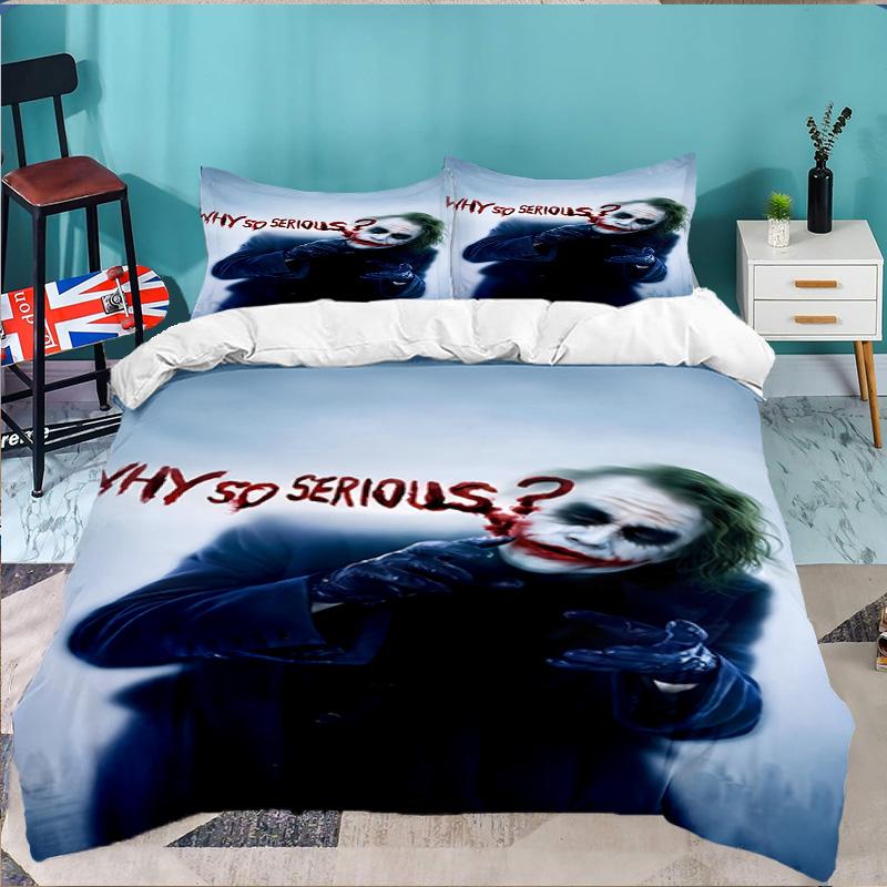Clown villain 3pcs Bedding Set,Including 1pc Duvet Cover And 2pcs Pillowcases Perfect Gift for Christmas,Ideal for Bedroom, Dormitory