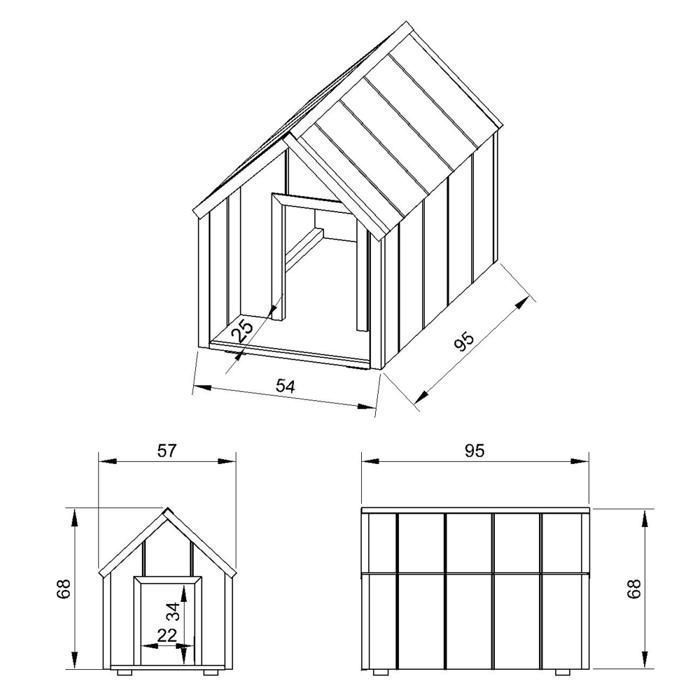 TIMBELA M971-1 LP SmartSide Dog Kennel, Size M, 57 x 95 x 68 cm