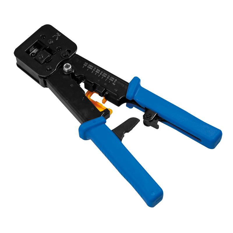 LogiLink RJ45 RJ11 RJ12 Crimp Tool with Pass Through Cutter For CAT5/CAT6/CAT7 Cables
