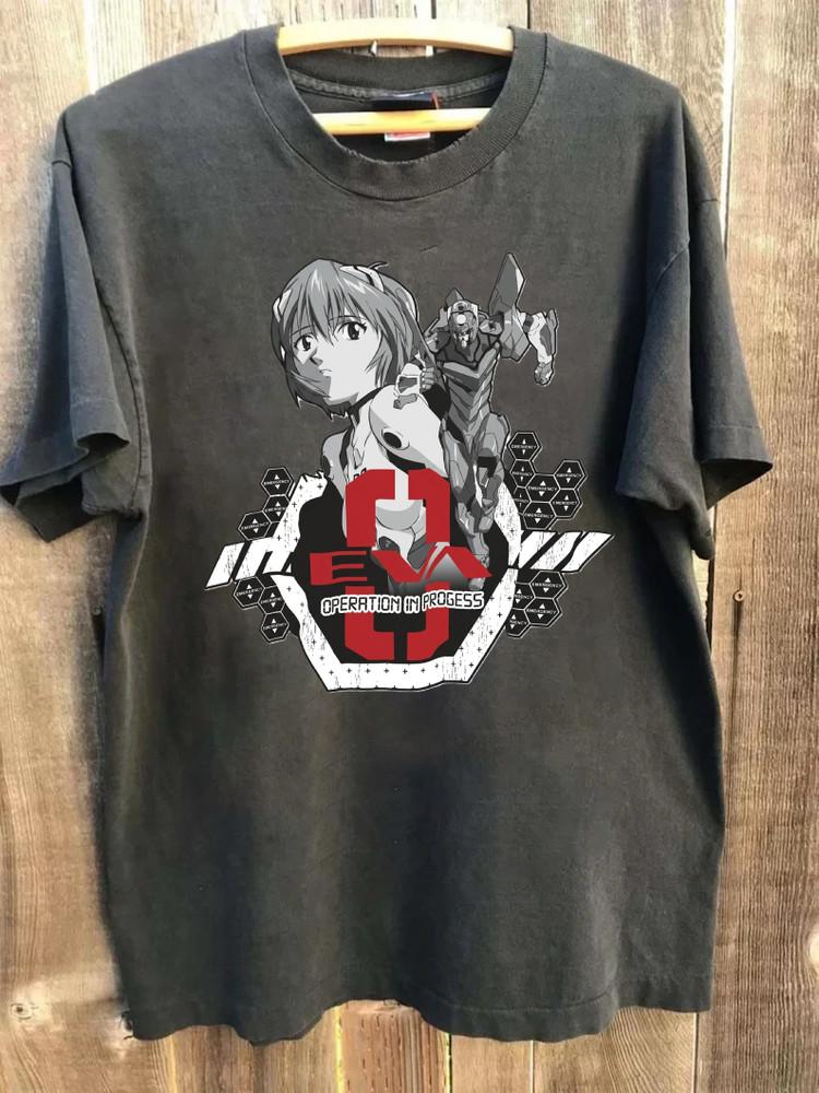 Неон Genesis Evangelion Рей Аянами EVA Футболка с коротким рукавом Аниме ремейк PA9132 Унисекс Футболка