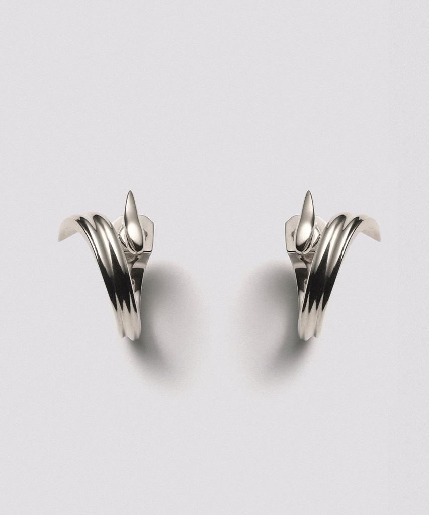 Hustad 242 Flower Leaf Earring_ 925 Silver Earrings