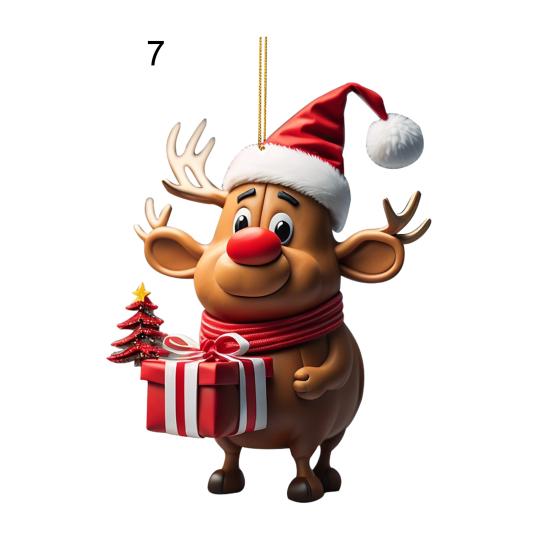 Мультяшный олень рождественский кулон подвесное украшение с шнурком легко повесить очаровательное рождество