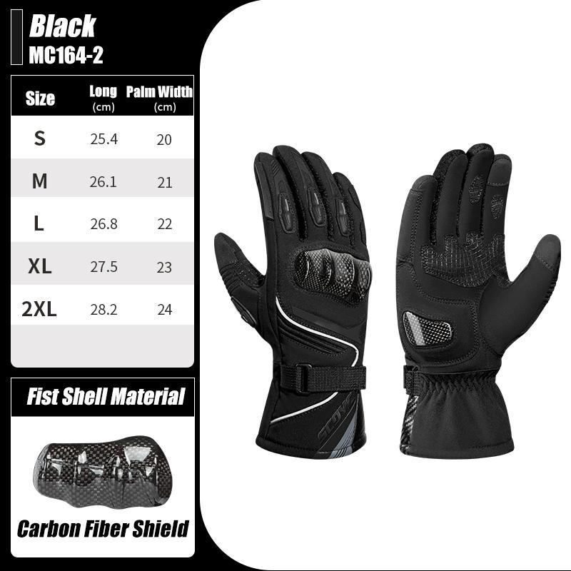 SCOYCO Motorcycle Gloves Winter Warm Full Finger Motorbike Gloves Men Women Waterproof Luvas Touch Screen Motocross Bike Guantes