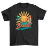 'Summer_43 Surf's Up'' Funny Beach Scene T-shirt for Surfers and Sun Lovers - Uni