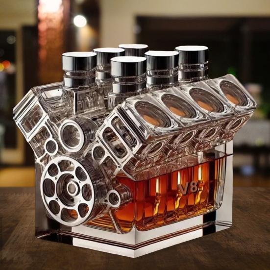 Бутылка виски с двигателями V8 Креативное украшение для винного графина Персонализированная бутылка виски Украшение для домашнего бара