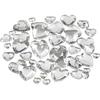 Rhinestone Hearts To Stick On - Silver - 6 To 14 Mm - 252 Pcs