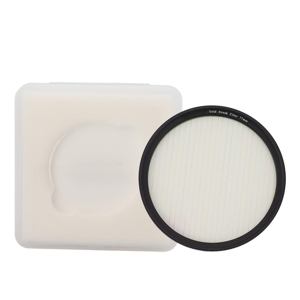 Gold Streak Filter Light Flare Effect Filter Optical Glass Camera Lens Filter with Case for