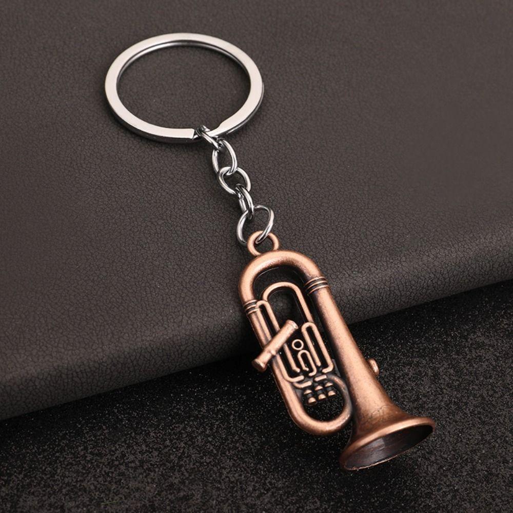 Key Holder Metal Keyring Saxophone Car Pendant Backpack Mini Instruments Keychain Accessories