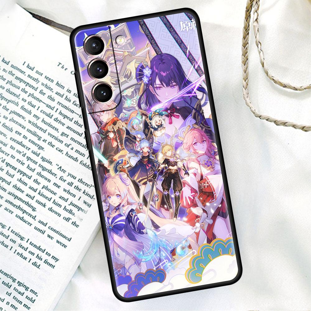 Черный мягкий чехол для телефона Samsung Galaxy S22 S21 S20 Ultra FE S9 S8 S10 Plus Note 20 10 9 Fundas Cover Genshin Impact Beelzebul