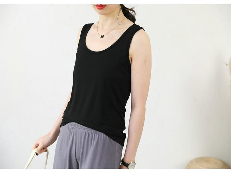 Plus Size Modal Cotton Double U-Neck Camisole for Women - Spring/Summer 2021